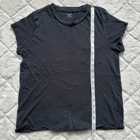 Madewell | Black Whisper Cotton V-Neck Short Sleeve T-Shirt | Size Medium - Picture 11 of 11